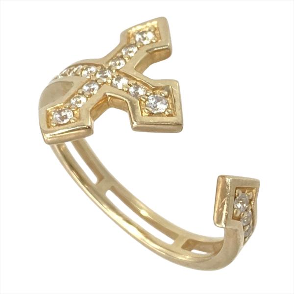 アヴァランチ AVALANCHE クロス リング 指輪 約10号 K10YG 2.3g