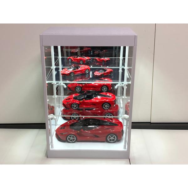 ミニカー ディスプレイケース アクリル製 3段 LED照明付 USB電源 組立
