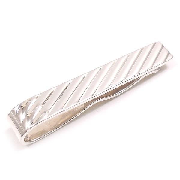 タイバー タイピン ネクタイピン シルバー925 斜めライン模様
