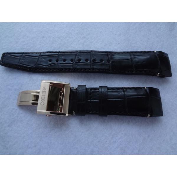 SEIKO 純正バンド アストロン クロコダイル レザーベルト 22mm SBXB105