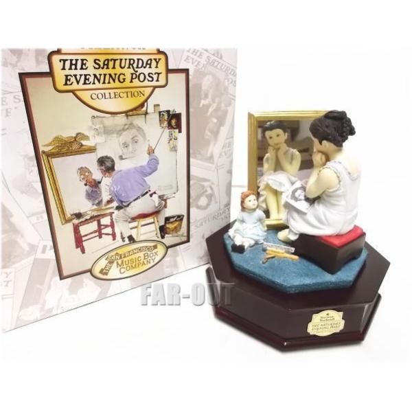 ノーマン・ロックウェル Girl at the Mirror 鏡に向う少女 オルゴール