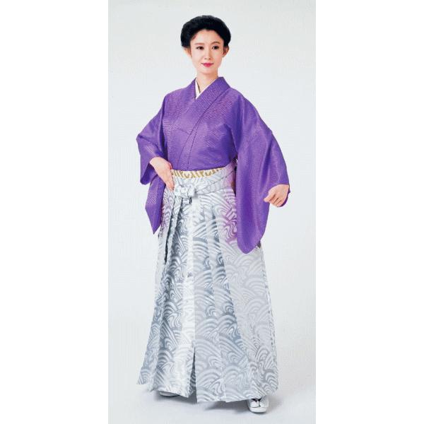 7-134)馬乗袴 2尺2寸 割菱 花菱 青 白 グラデーション 金 7-134)馬乗袴