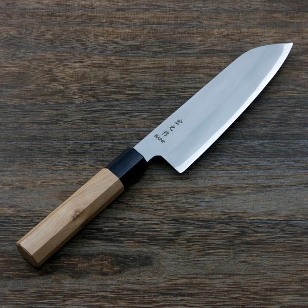 宏之作 三徳包丁 両刃 170mm 粉末ハイスHAP40鋼 割込み ステンレス