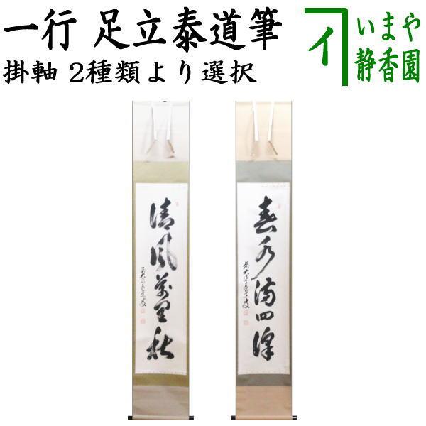 茶道具 掛軸 掛け軸 一行 清風萬里秋又は春水満四澤 足立泰道筆 清風