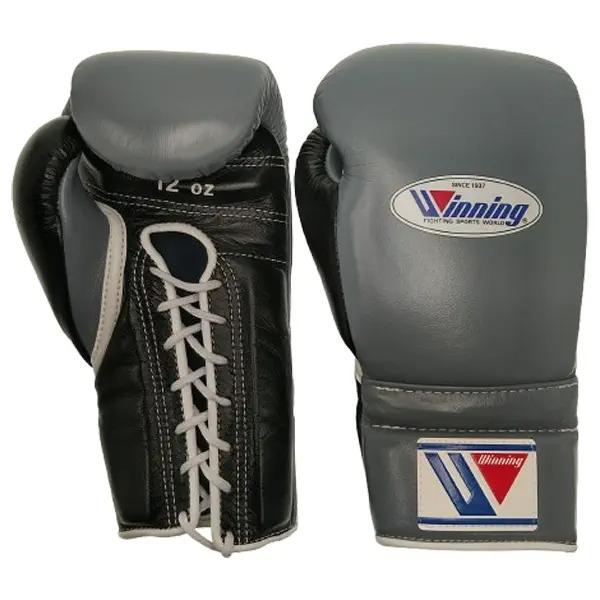 12オンス MS-400-GRYBLK1 ウイニング ボクシンググローブ ひも式