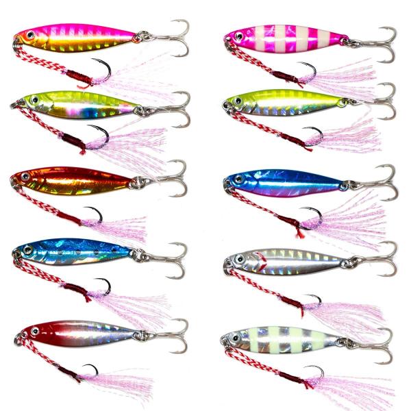 メタルジグ マイクロジグ 10g 10個 セット アシストフック付き : OHF