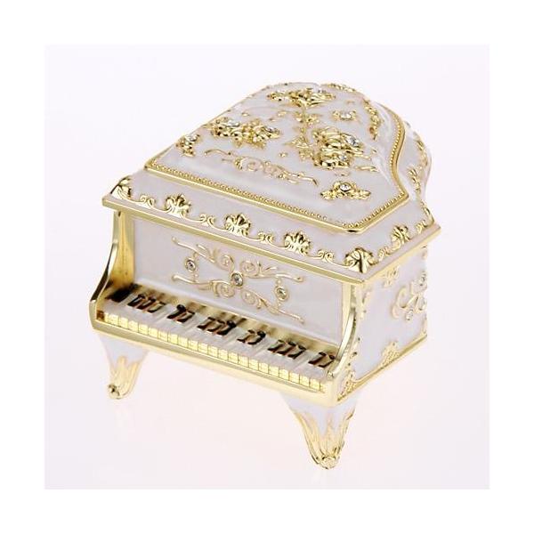 アンチモニーピアノ宝石箱オルゴール ホワイト : インテリア雑貨LeMode