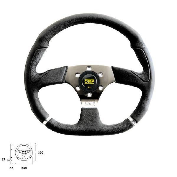 OMP ステアリング 黒 レザー
