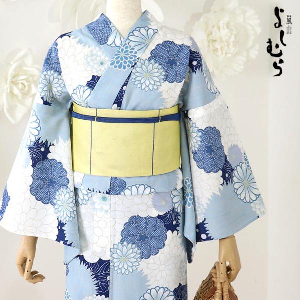 新入荷 浴衣「嵐山よしむら」仕立て上がり洗える浴衣 - 菊尽くし