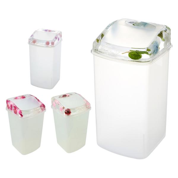 アクリル 水中花 ダストボックス / ダストBOX ゴミ箱 ごみ箱 フタ付き