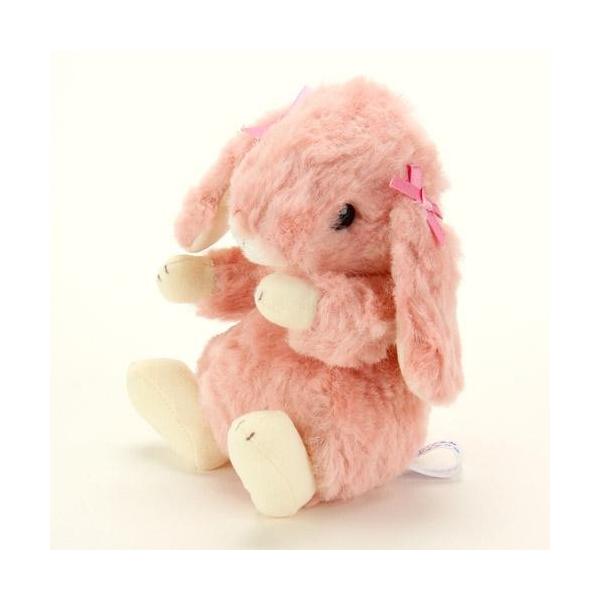 うさぎのロップイヤー ぬいぐるみ ピンクリボン ピンク【うさぎ