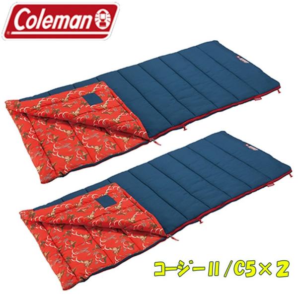 Coleman ダブル寝袋 ネイビー/クリーム Coleman ダブル寝袋 ネイビー