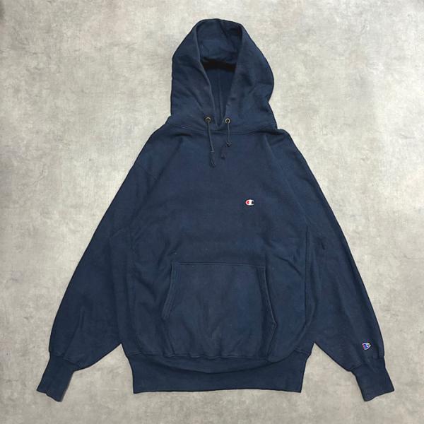 90's Champion Reverse Weave Sweat Parka Made in USA XL/NAVY 90年代