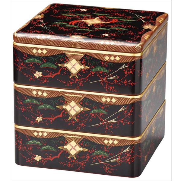 和食器 三段重 溜内朱 漆塗り 会津漆器 木製 お重 会津塗り 3段重箱