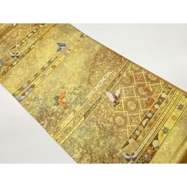 ys7375547; 宗sou 引箔蝶に横段・変わり花菱模様織出し袋帯【着】 : お