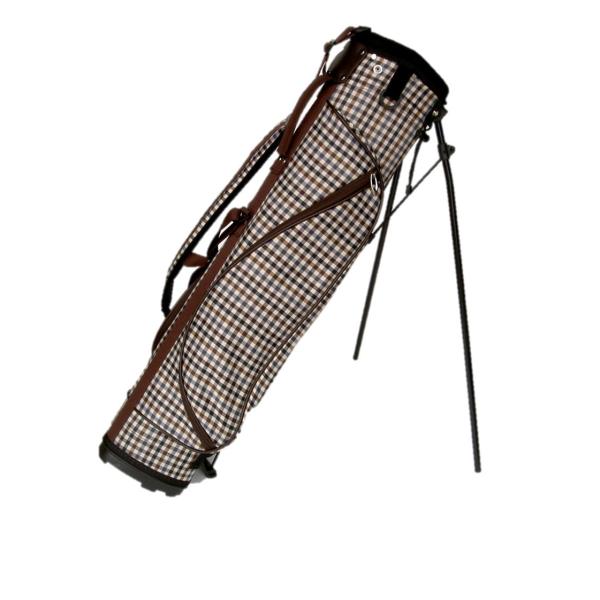キャディバッグ スタンド 付き ハーフ ゴルフバッグ チェック柄 送料