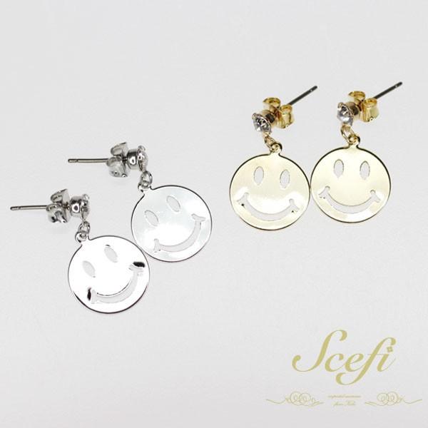 スマイル モチーフ ピアス スマイルマーク smile ニコちゃん ライン