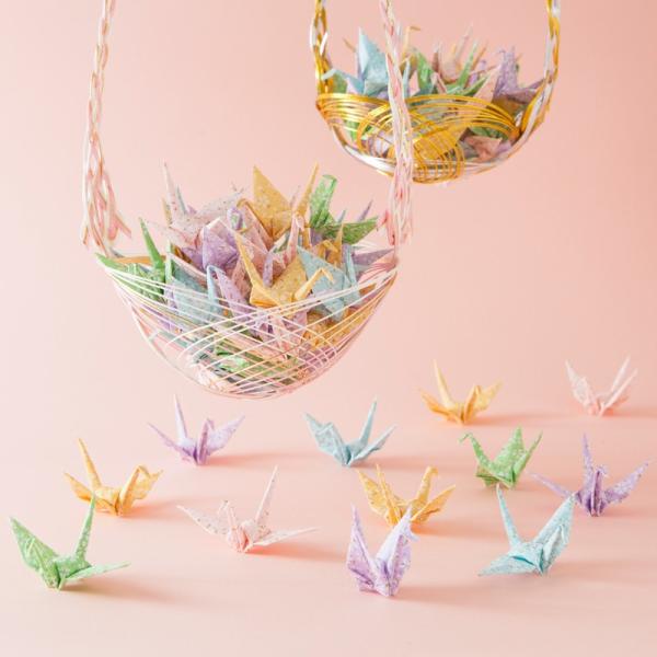 折り鶴シャワー7.5cm【友禅千代紙淡桜】100羽 結婚式 ウェディング 和