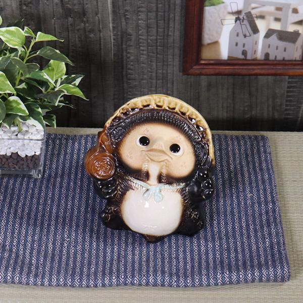 信楽焼 狸 陶器 たぬき タヌキ 開運 厄除け かわいい 和風 モダン 新築