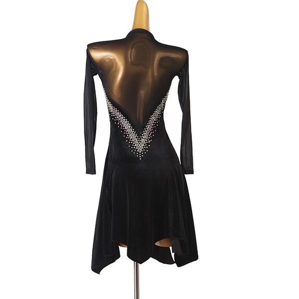 社交ダンス ラテンドレス ラテンダンス衣装 ワンピース 黒 ラテン衣装