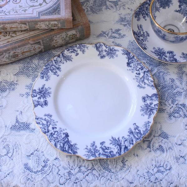 ケーキプレート トワルドジュイ ブルー 洋食器 ケーキ皿 円形 皿