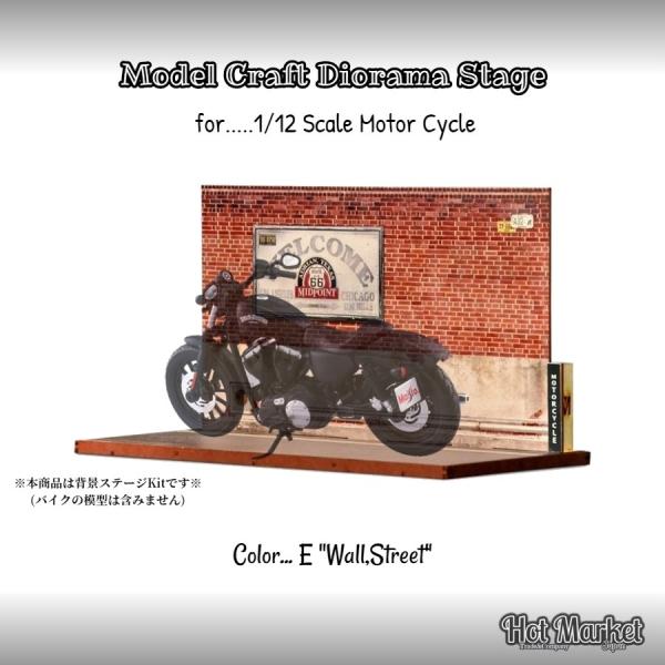 1/12 オートバイ用 ジオラマ背景キットE (Wall Street) 模型 バイク