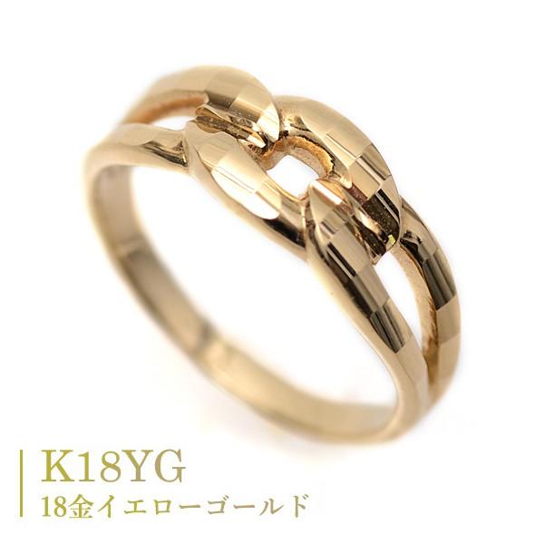 18金 リング 指輪 k18リング 18金ゴールドリング キラキラ 多面カット