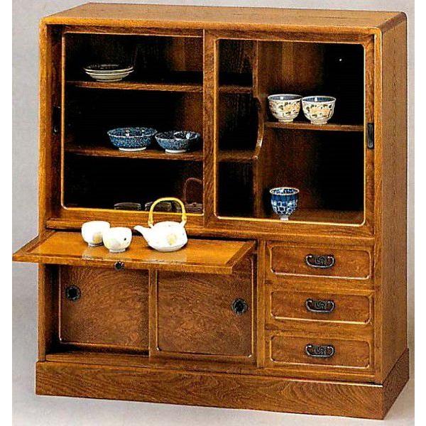 茶箪笥 和茶棚 花月 MK4471 幅85cm 欅 ケヤキ 静岡県産 : 戸田家具