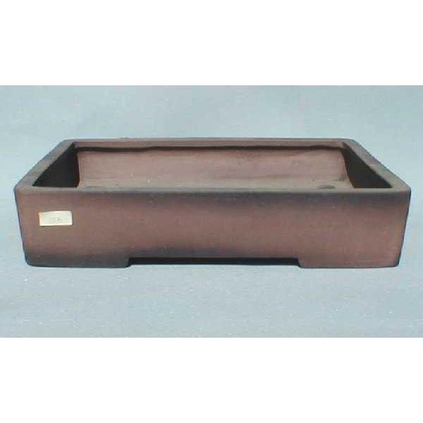 植木鉢【禄巳斉春松】手作り切立長角盆栽鉢(イブシ）13号 : ヤマコー