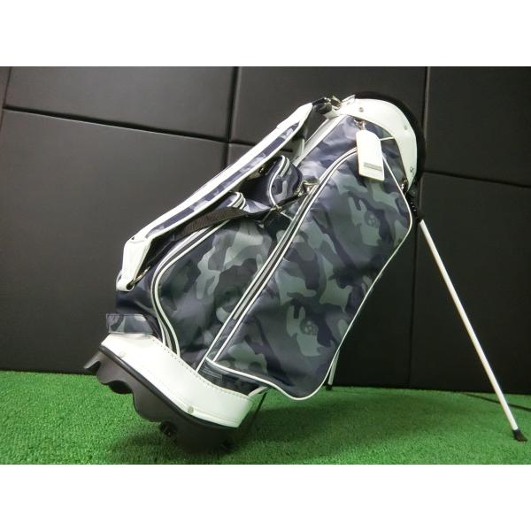 美品！マークアンドロナ キャディバッグ ネイビー 白スカルスタッズ 美