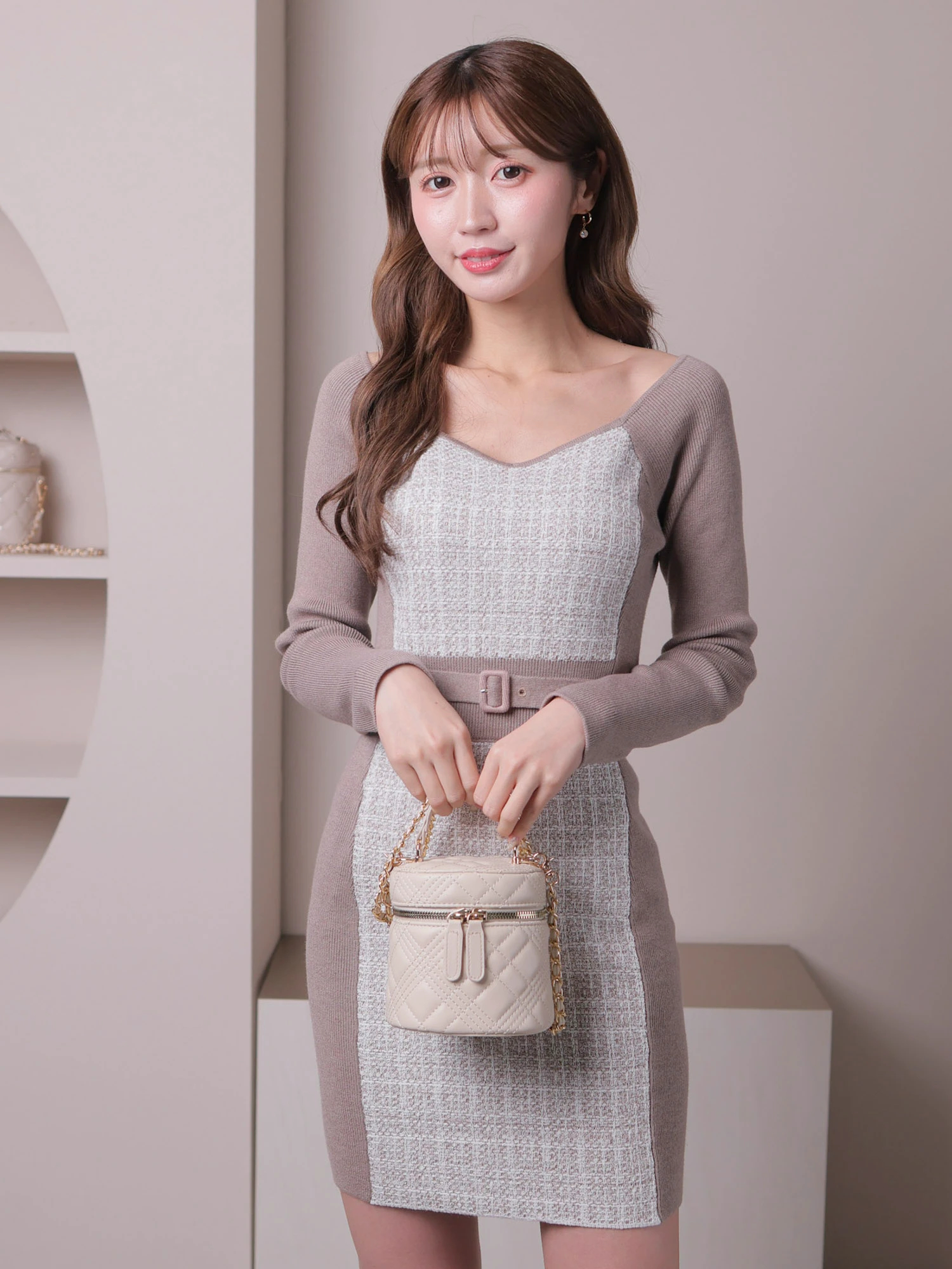 LIP SERVICE（リップサービス）｜ ラメツイードバイカラーニット