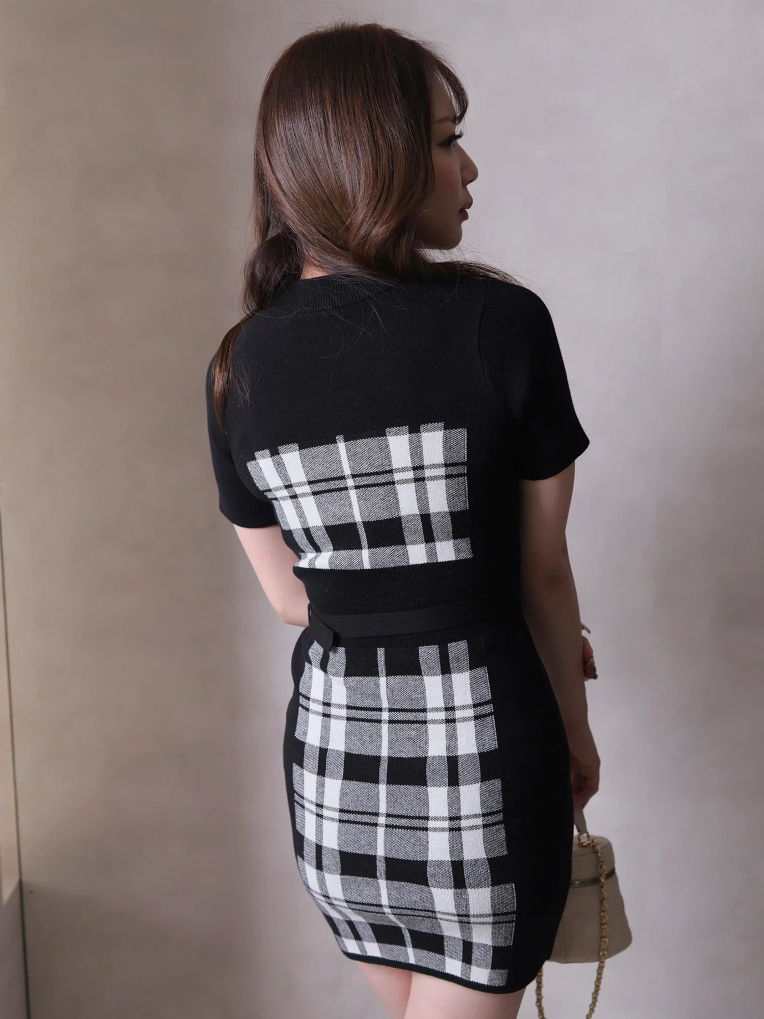 LIP SERVICE（リップサービス）｜ チェックジャガードデコルテオープン