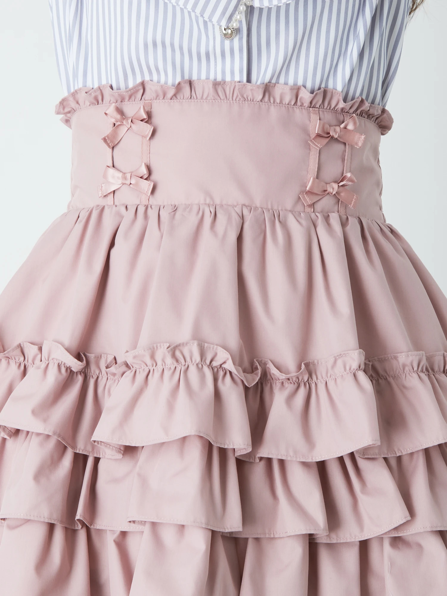 24時間限定価格 LIZLISA ビッグリボンティアードスカート ピンク