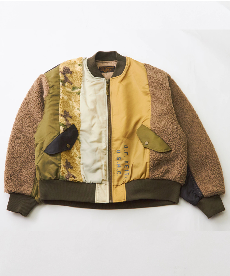 冬クリアランス】ナイロン × ボア リメイク風ビッグMA-1｜ファッション