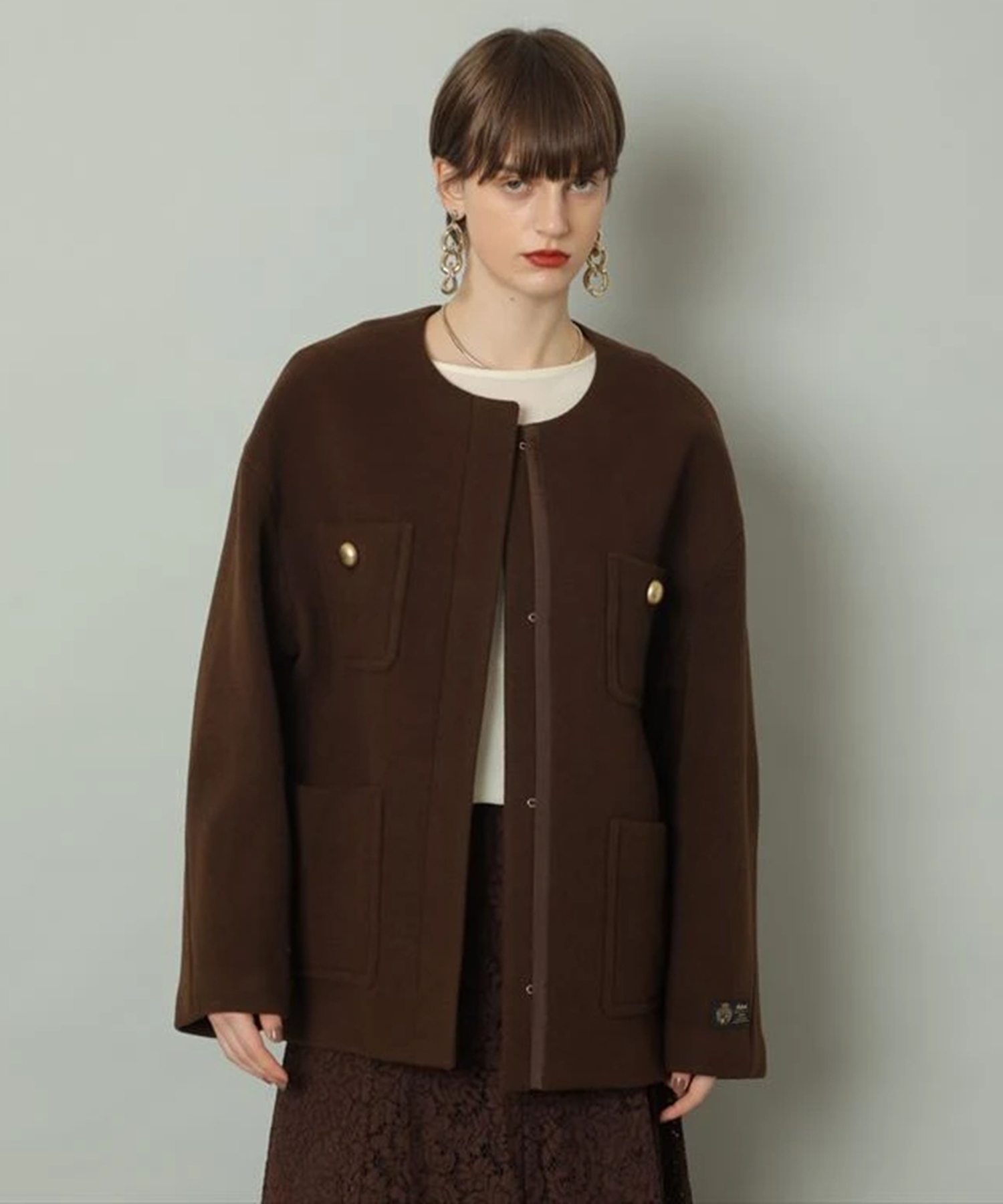 ノーカラーポケットコート | コート | CADUNE（カデュネ） │【公式