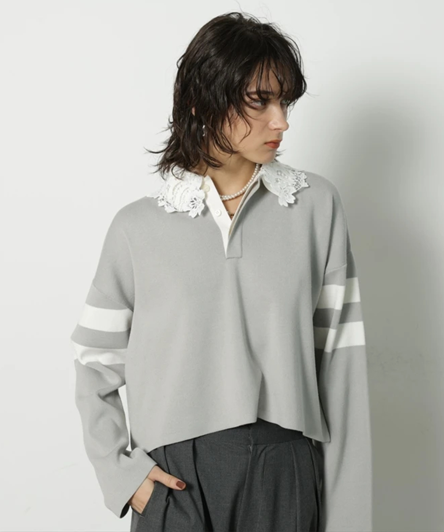 衿レースラガーニット | ニット | CADUNE（カデュネ） │【公式通販