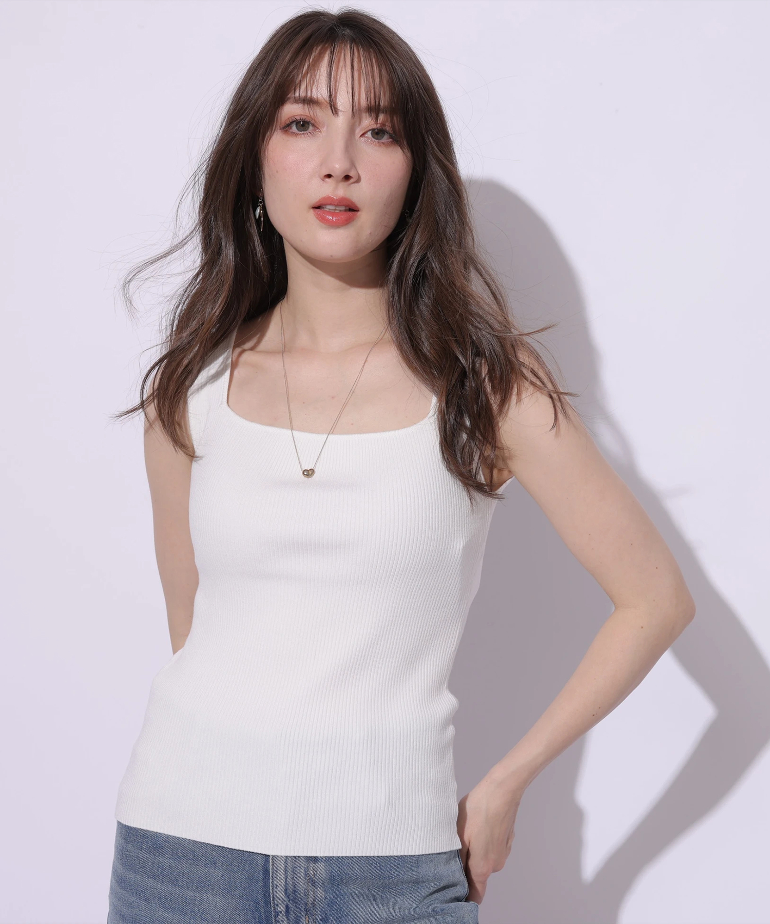 2wayリブニットタンク | キャミソール・ベアトップ・タンクトップ