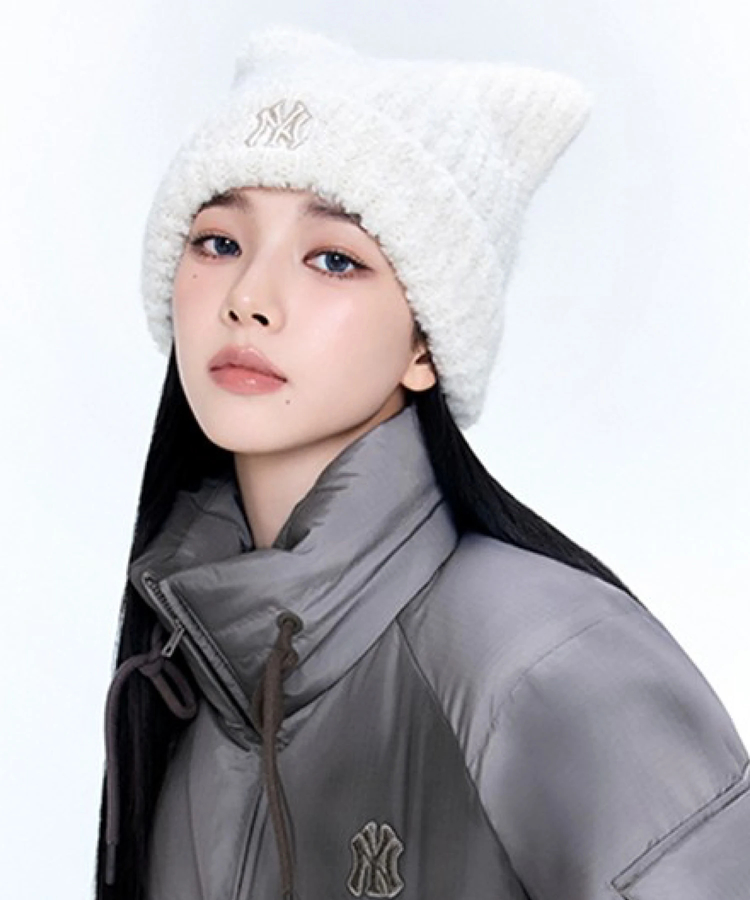 MLB KOREA/エムエルビーコリア フワモコ ミャオ ビーニー【猫耳