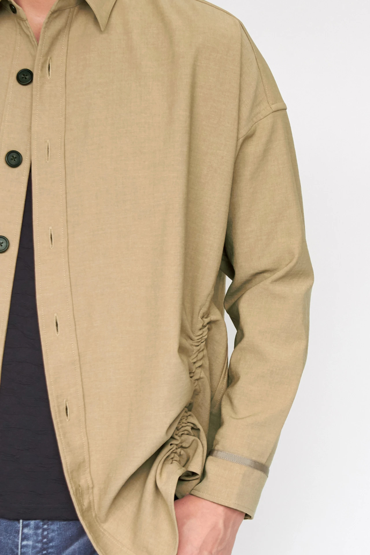 TORNADO MART∴ラインオーバーシルエットドロストシャツ / TORNADO