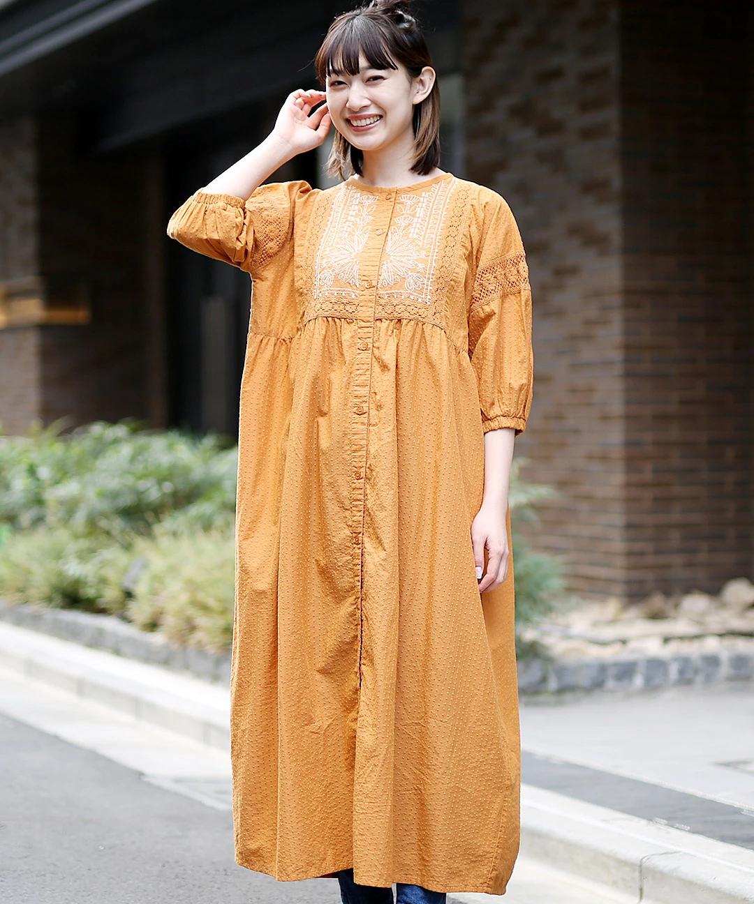 エコフレンドリーコットン×ラクノウ刺繍ワンピース【2月24日(火)15時