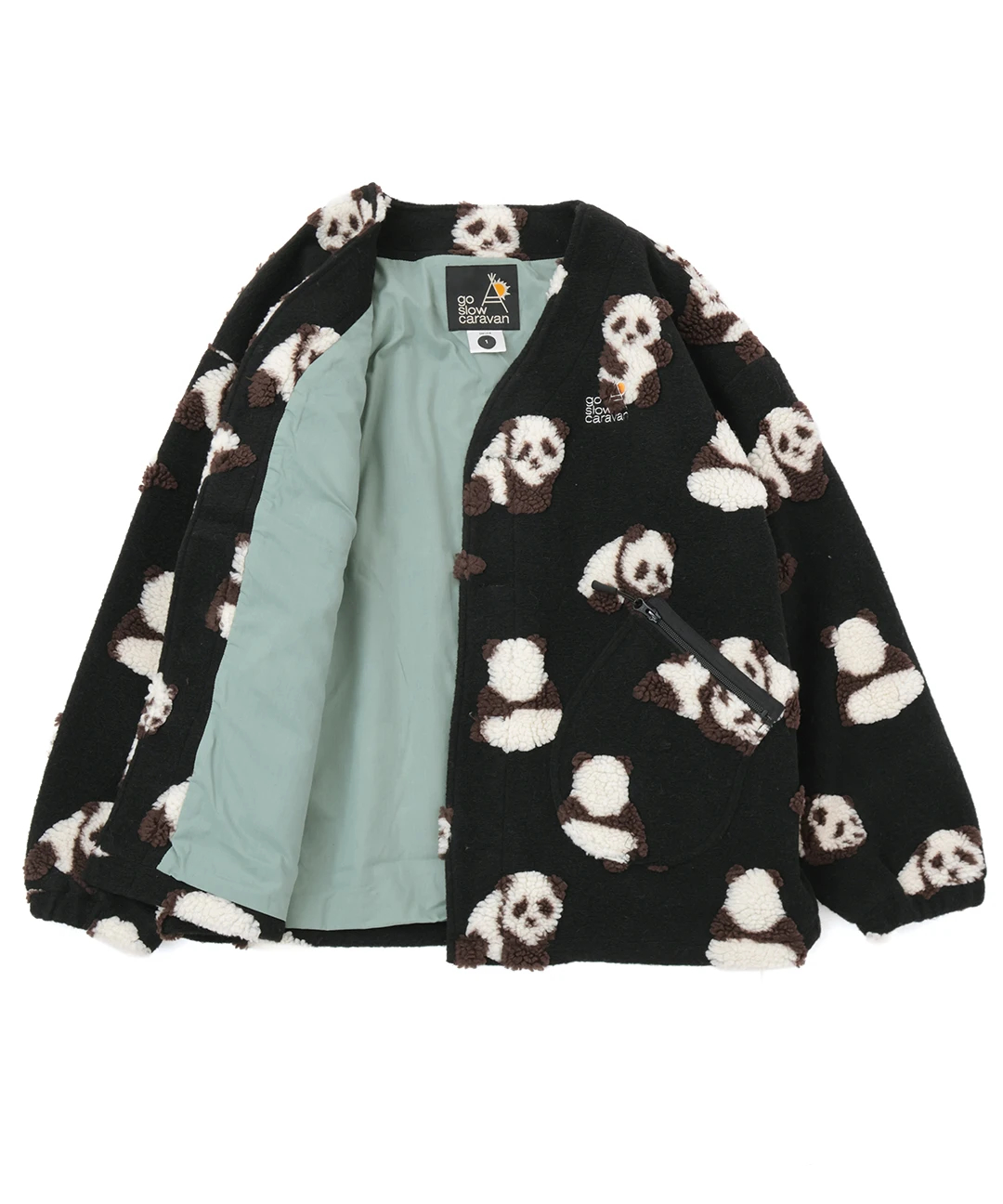 go slow caravan ジャカードボアコンチョカーディガン【WEB限定