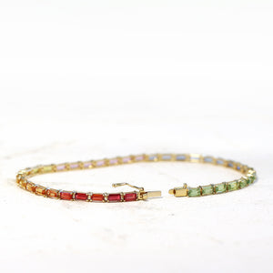 マルチカラーサファイア テニスブレスレット – JaMais Jewelry