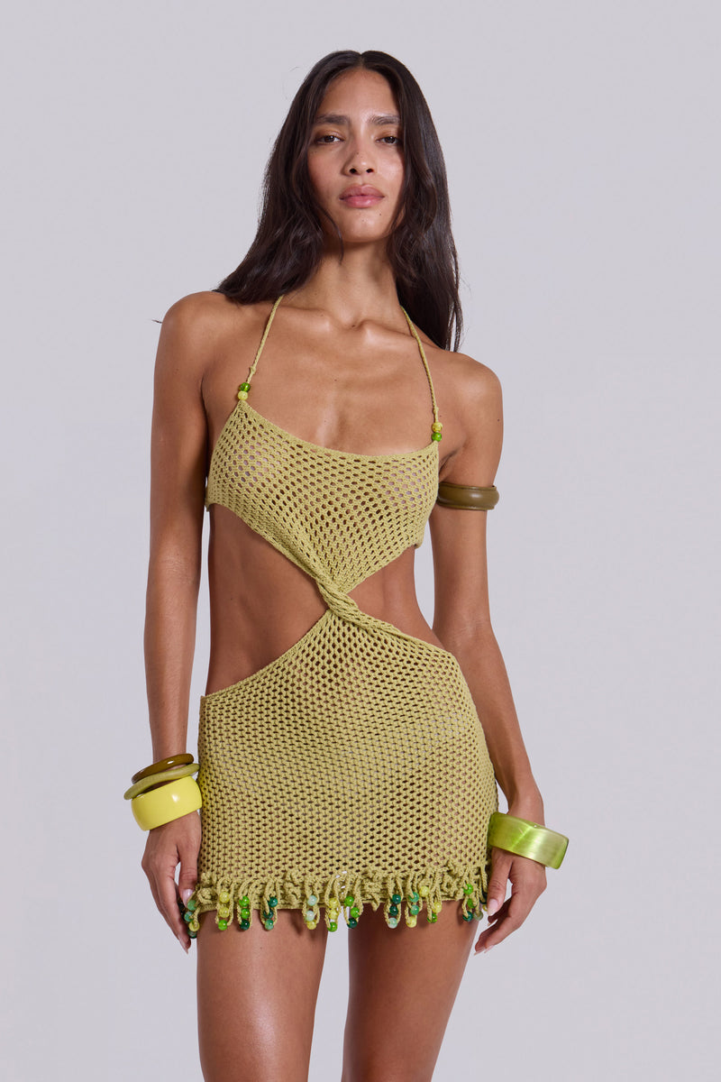 Kuuma Beaded Crochet Mini Dress | Jaded London | Solace