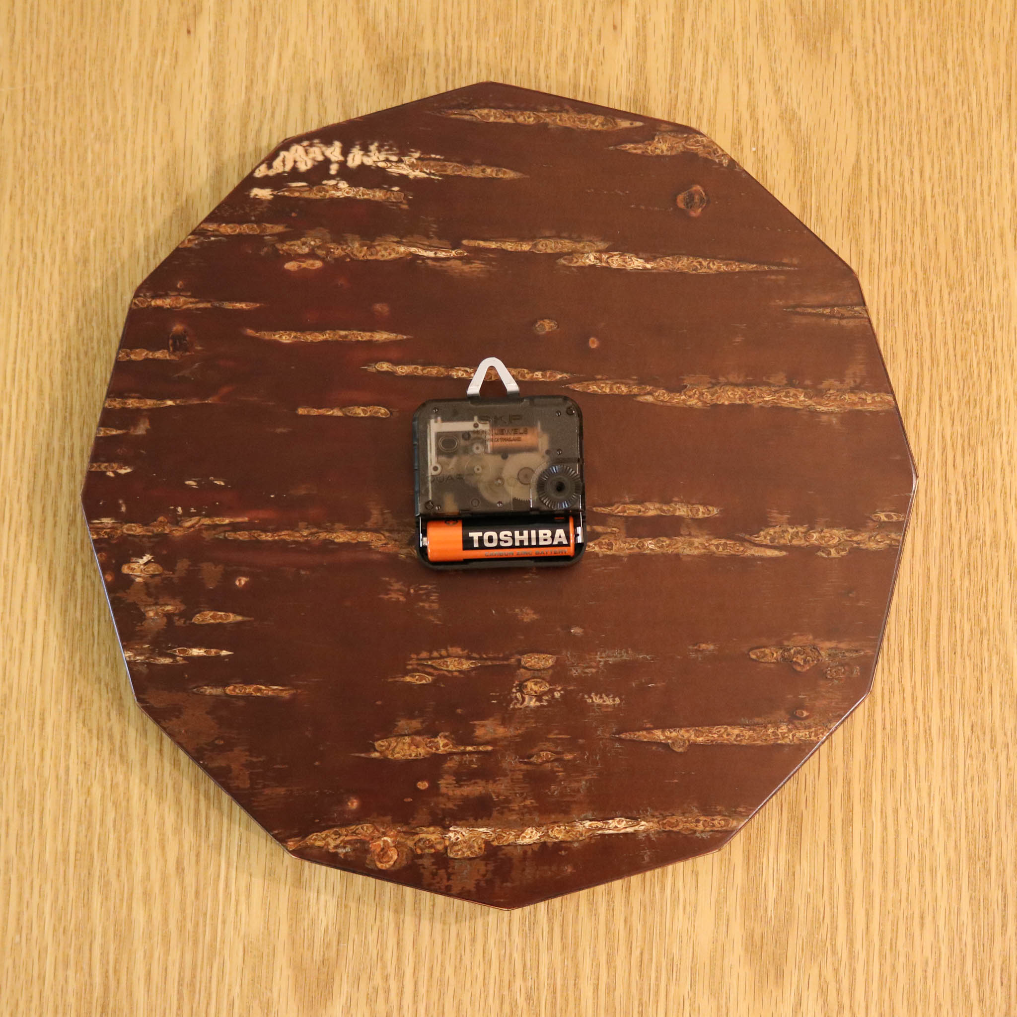 樺細工 壁掛け時計 | 素箱 十二角時計 | 無地皮 | 角館