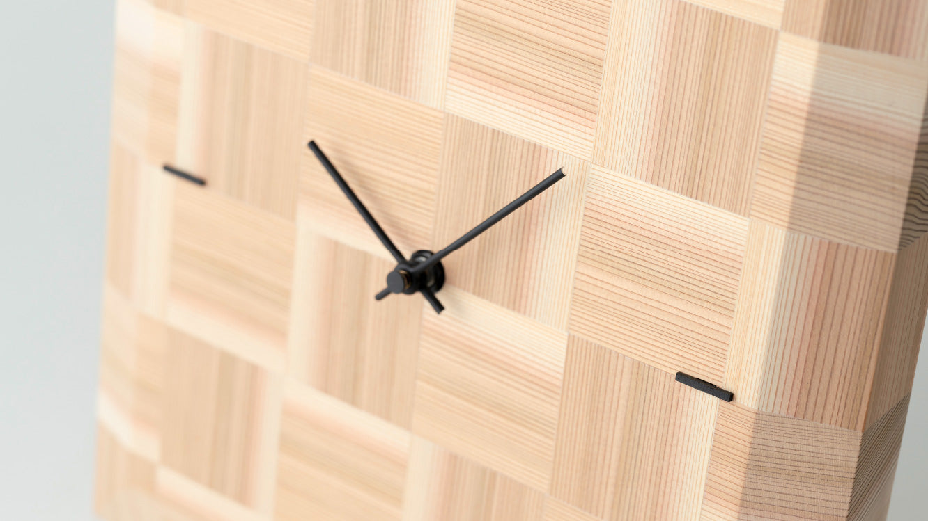 木工製品 時計 | NENRIN CLOCK 245 | 市松 | ミマツ工芸