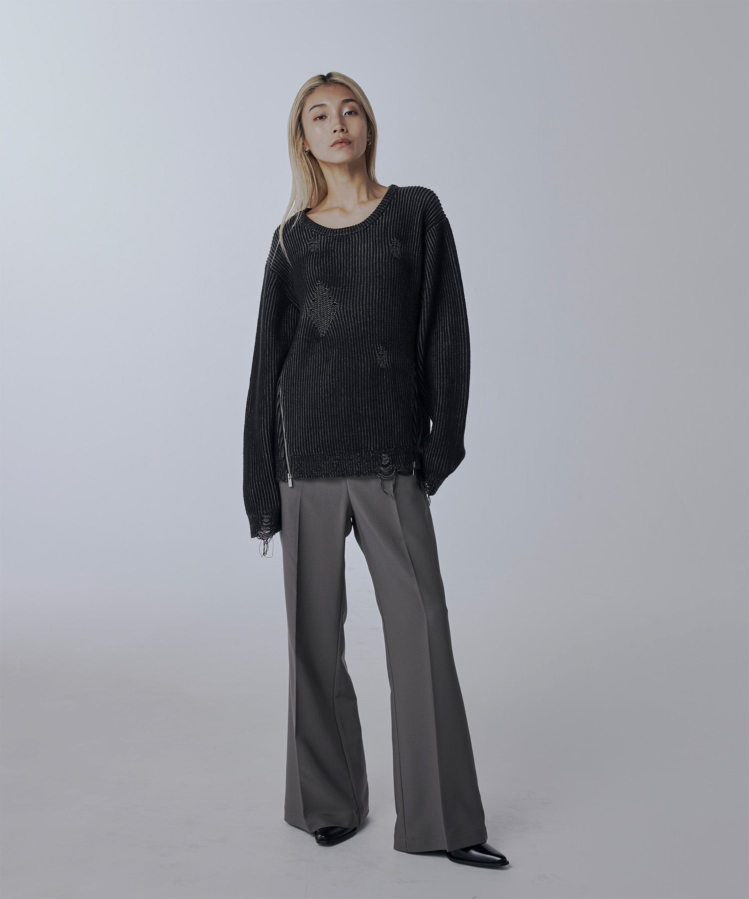 Side zip Damaged knit – Jent Louis