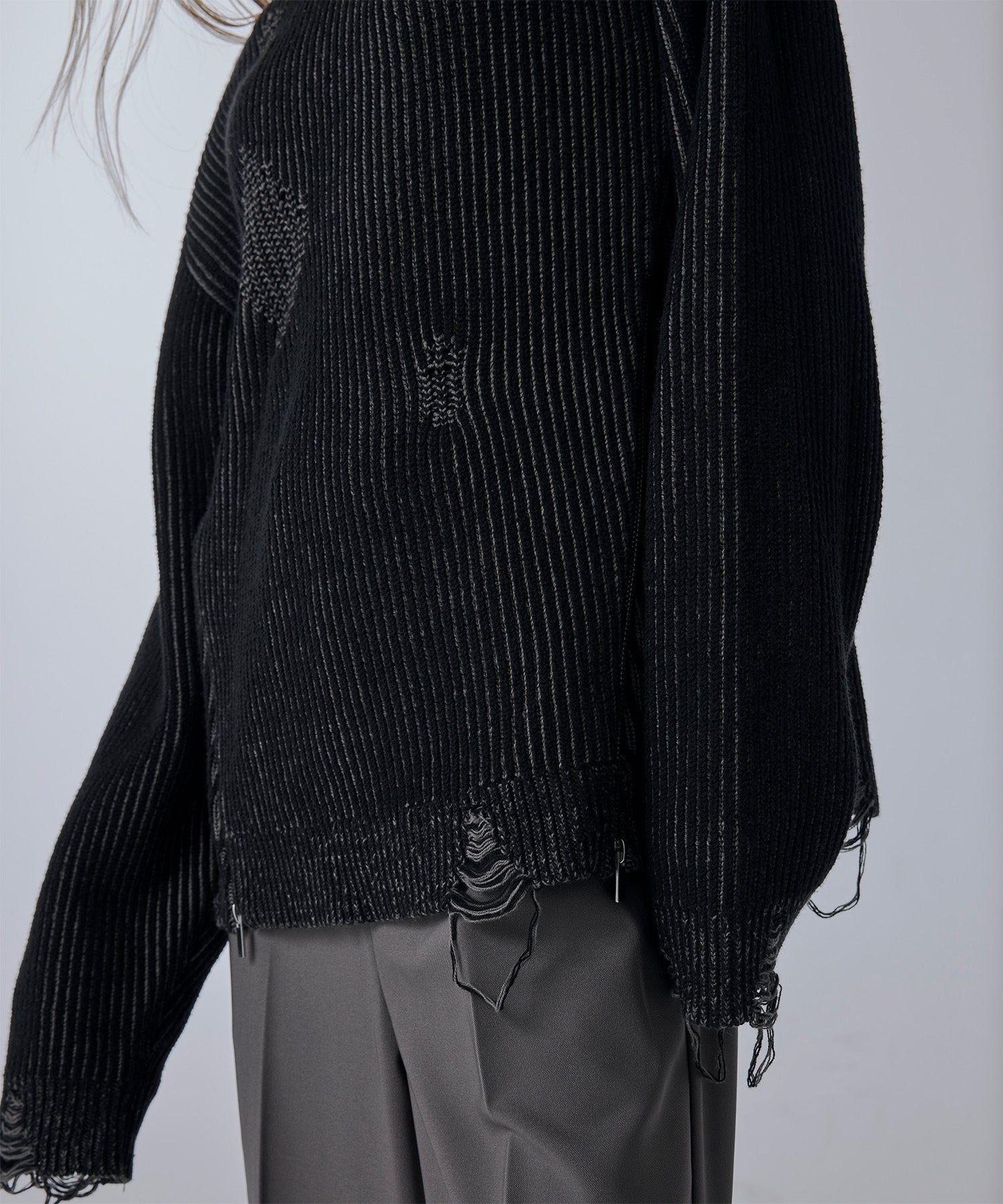 Side zip Damaged knit – Jent Louis