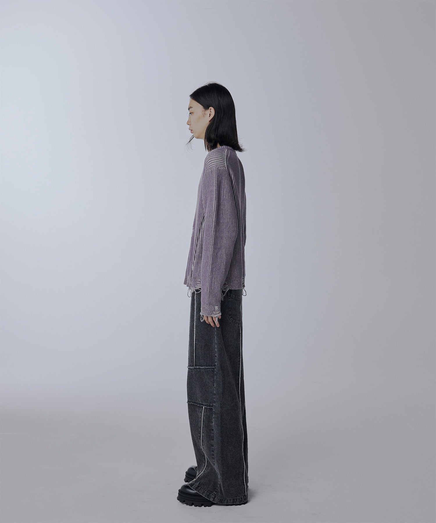 Side zip Damaged knit – Jent Louis