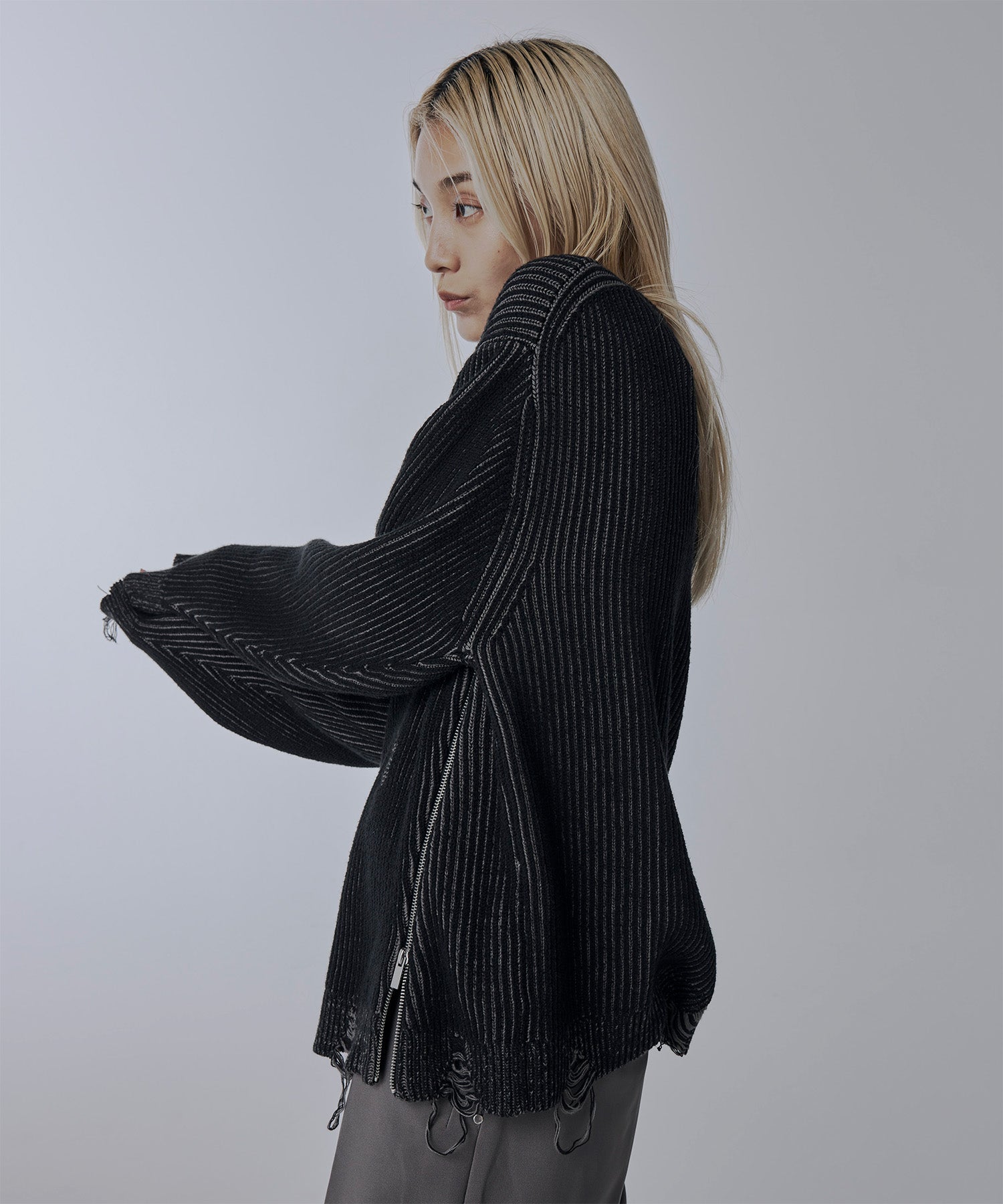 Side zip Damaged knit – Jent Louis