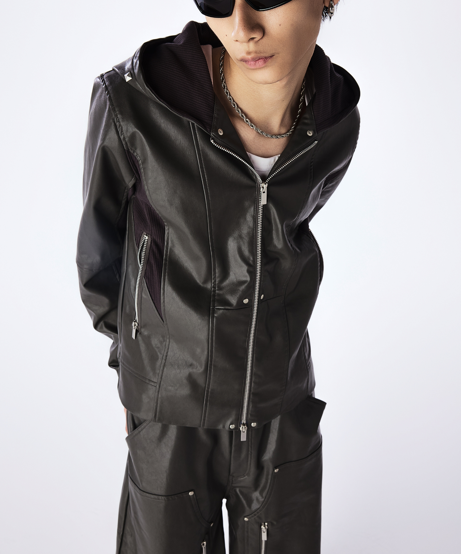 Leather Hooded Jacket – Jent Louis